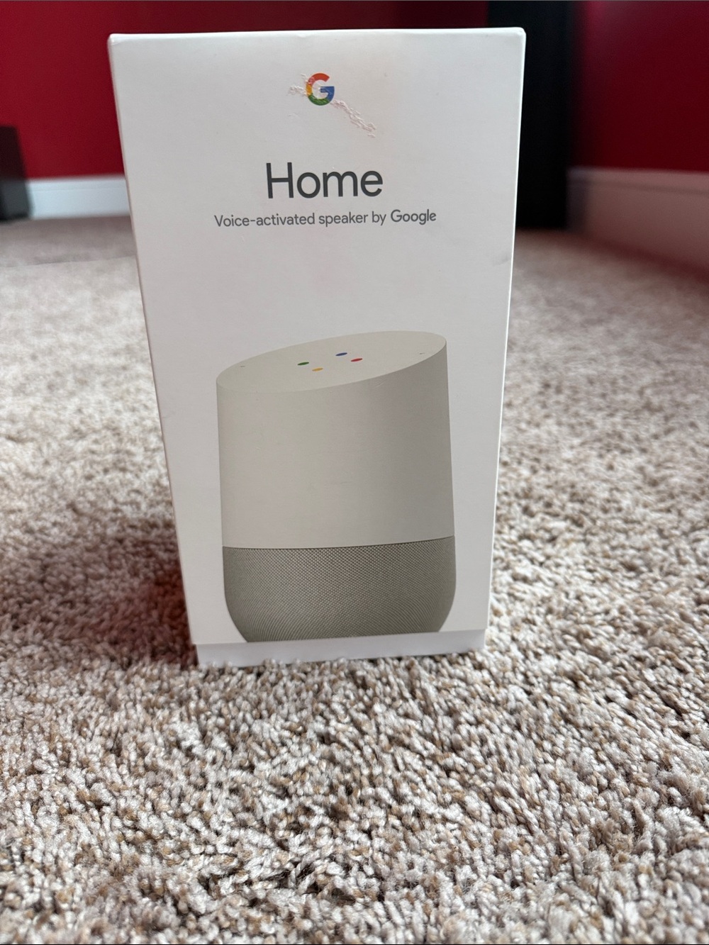 google Home Smart Speaker in White and Gray